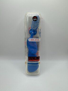 Radius Original Toothbrush - Right Handed - Soft - Blue with case and wall clip